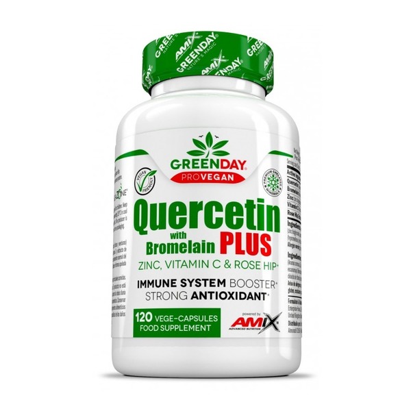 Натуральна добавка AMIX GreenDay ProVegan Quercetin with Bromelain Plus, 120 вегакапсул