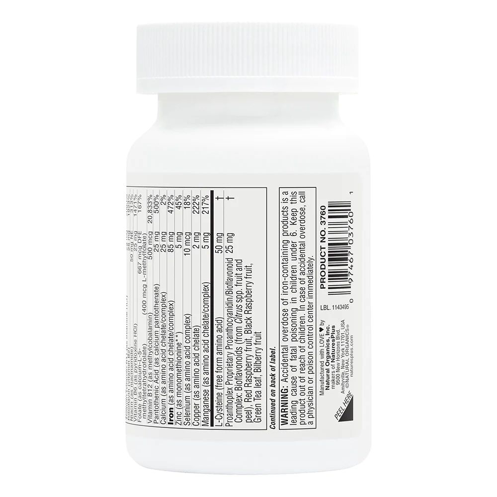 Хелатное железо Natures Plus Hema-Plex Jar, 30 таблеток. Фото 3