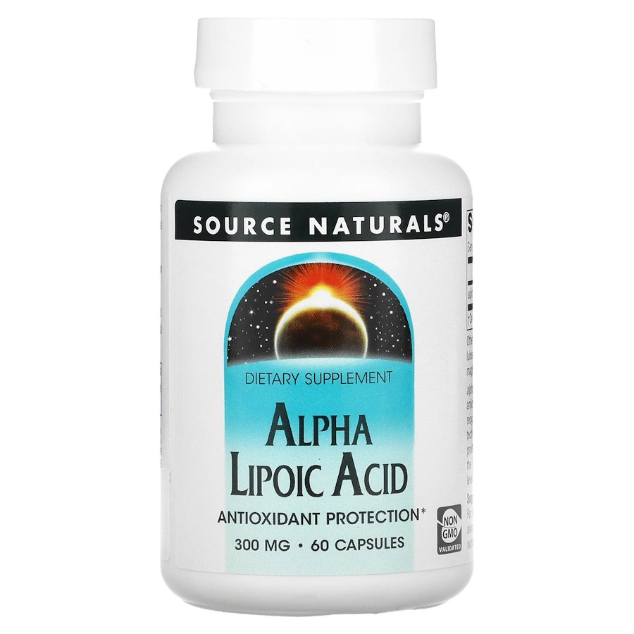 Альфа-ліпоєва кислота Source Naturals Alpha Lipoic Acid 300 mg, 60 капсул антиоксидантний захист