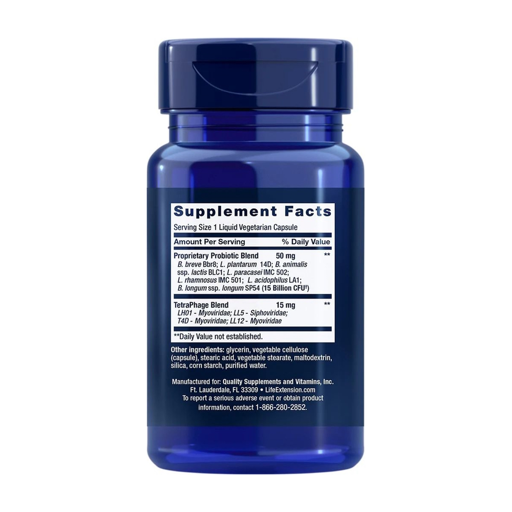 Пробіотик Life Extension FLORASSIST Probiotic GI with Phage Technology, 30 вегакапсул для підтримки травної системи. Фото 2