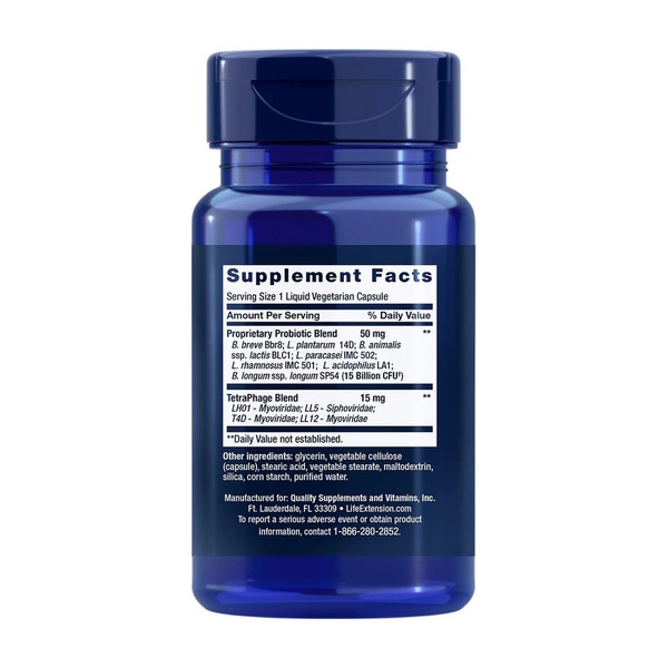 Пробіотик Life Extension FLORASSIST Probiotic GI with Phage Technology, 30 вегакапсул для підтримки травної системи. Фото 2