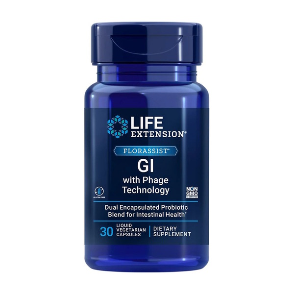 Пробіотик Life Extension FLORASSIST Probiotic GI with Phage Technology, 30 вегакапсул для підтримки травної системи