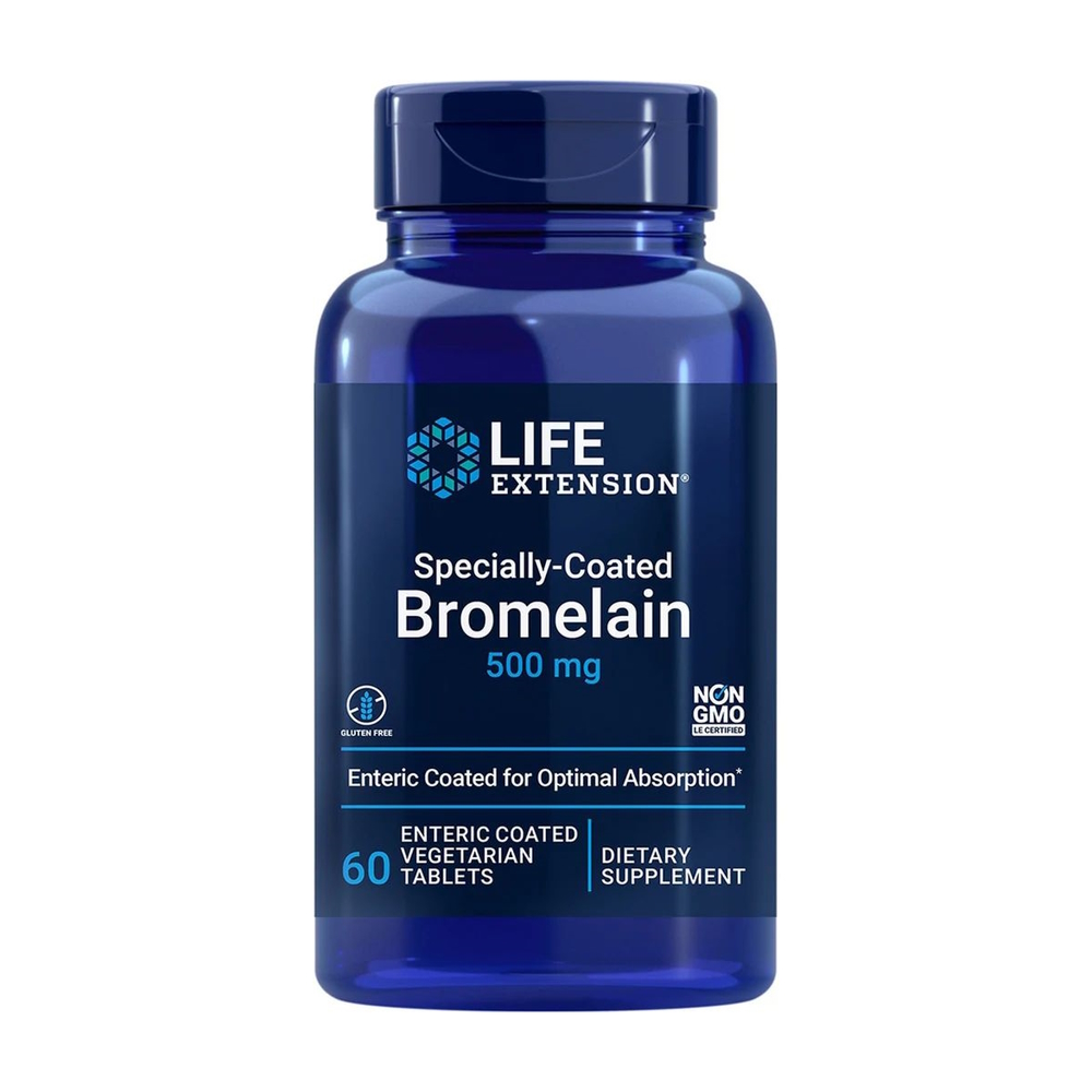 Бромелан Life Extension Specially Coated Bromelain, 60 таблеток