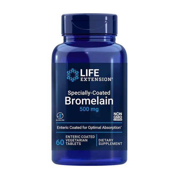Бромелан Life Extension Specially Coated Bromelain, 60 таблеток