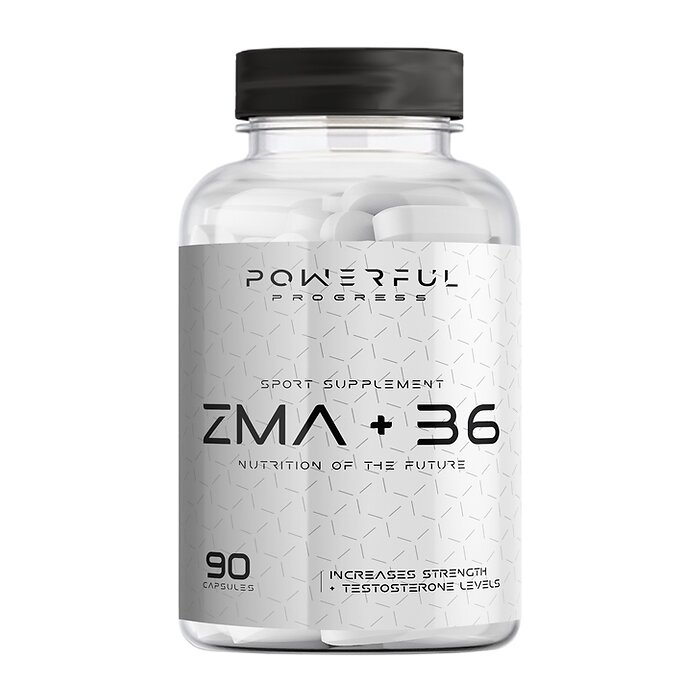 Цинк, магний и витамин B6 Powerful Progress ZMA+B6, 90 капсул