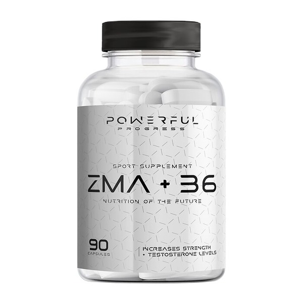 Цинк, магний и витамин B6 Powerful Progress ZMA+B6, 90 капсул