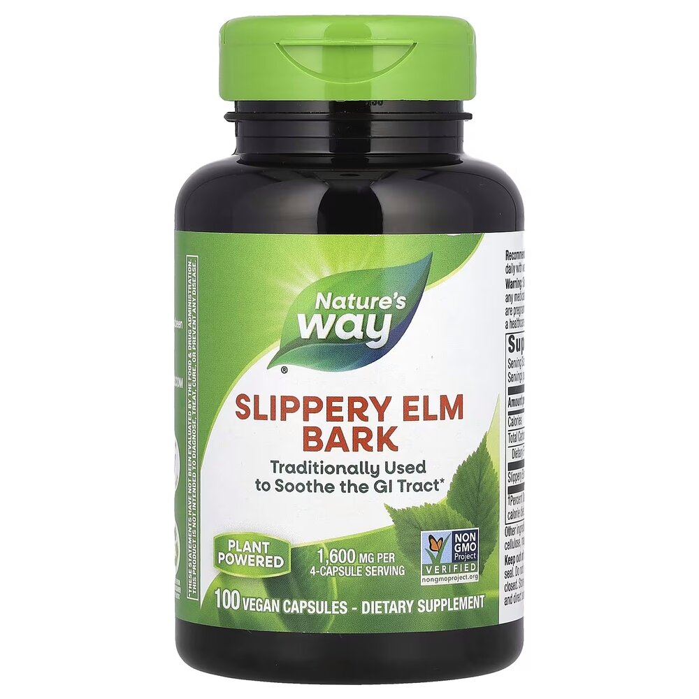 Кора в'яза ковзного Nature's Way Slippery Elm Bark, 100 капсул для підтримки шлунково-кишкового тракту