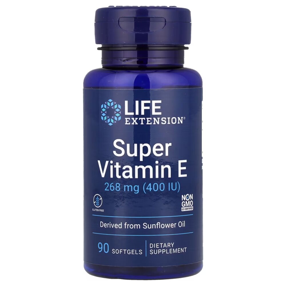 Витамин Е Life Extension Super Vitamin E 268 mg, 90 капсул для поддержки сердца, мозга и иммунной системы