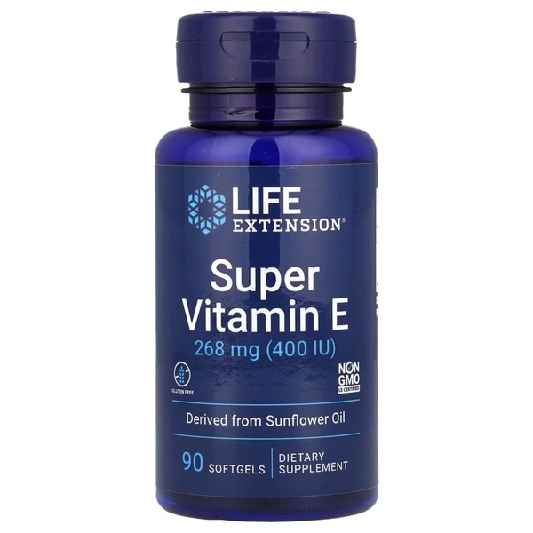Витамин Е Life Extension Super Vitamin E 268 mg, 90 капсул для поддержки сердца, мозга и иммунной системы