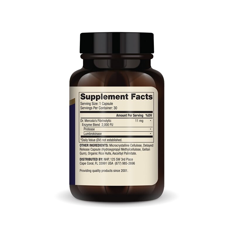 Ферменти люмброкінази Dr. Mercola Lumbrokinase Enzymes, 30 капсул для підтримки серцево-судинної системи. Фото 2