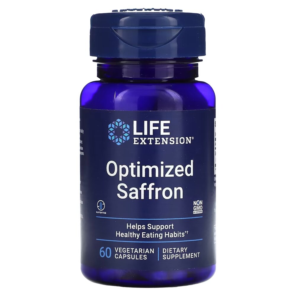 Екстракт шафрану Life Extension Optimized Saffron, 60 вегакапсул для підтримки настрою та апетиту