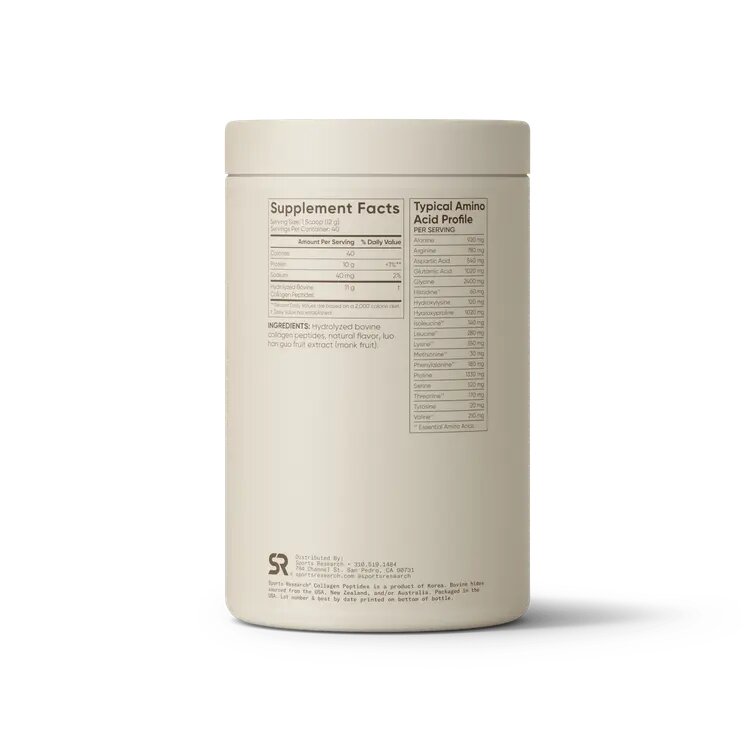 Коллагеновые пептиды Sports Research Collagen Peptides, 480 грамм - Ваниль. Фото 2