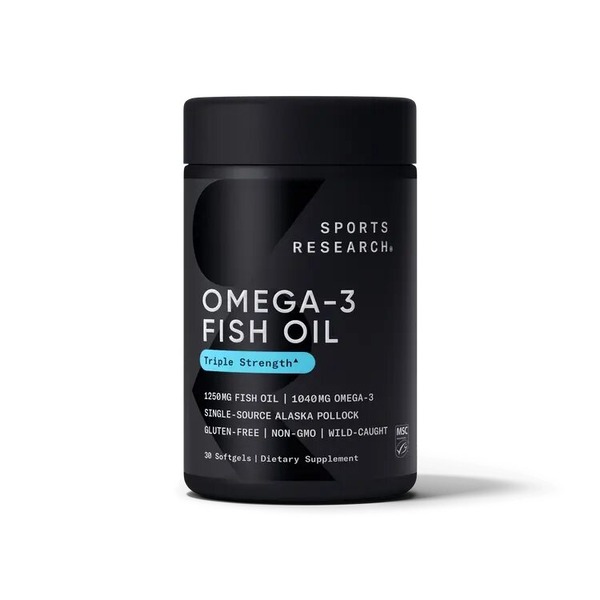 Риб'ячий жир Sports Research Omega-3 Fish Oil 1250 mg Triple Strength, 30 капсул