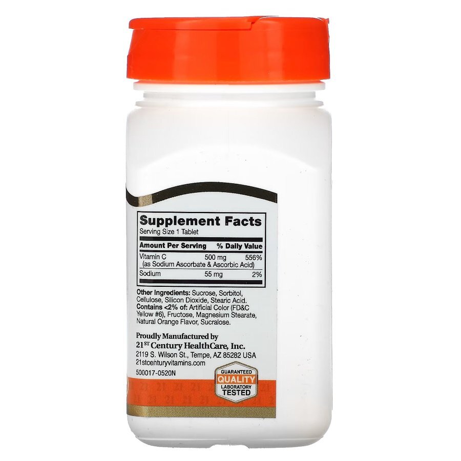Витамин C 21st Century Vitamin C 500 mg Chewable, 110 таблеток. Фото 4