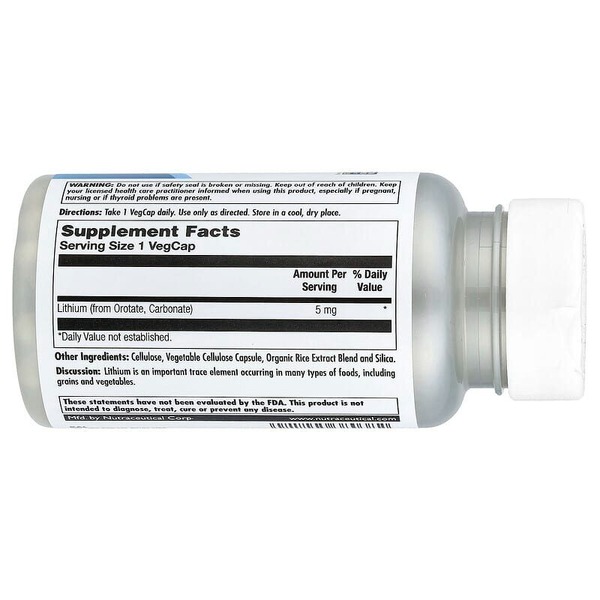 Литиум оротат KAL Lithium Orotate 5 mg, 120 вегакапсул. Фото 2
