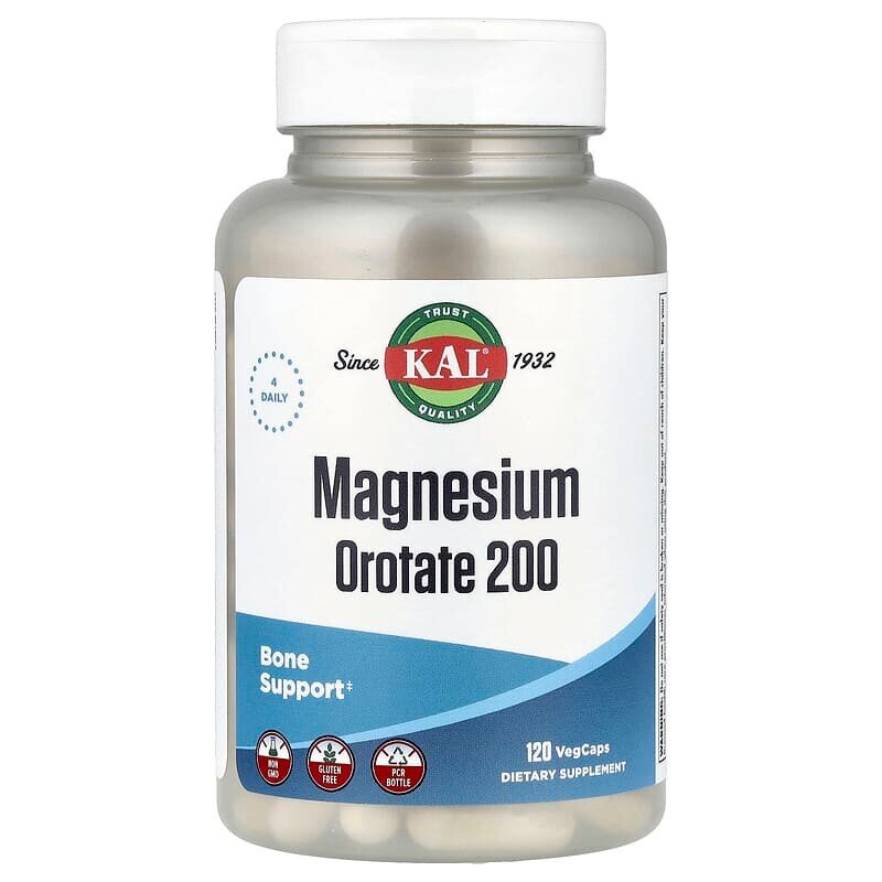 Оротат магния KAL Magnesium Orotate 200 mg, 120 вегакапсул