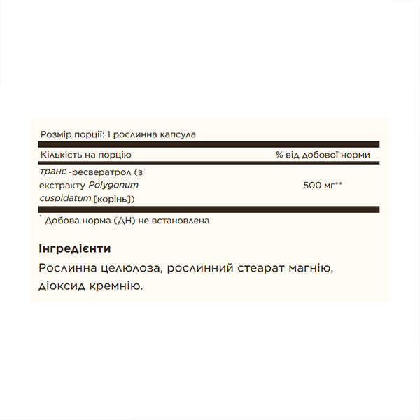 Resveratrol 500 mg - 30 vcaps. Фото 2