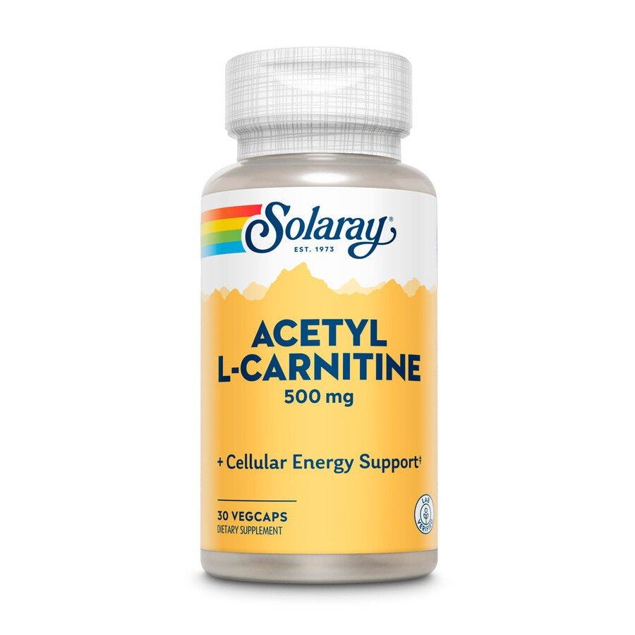 Ацетил-L-карнітин Solaray Acetyl L-Carnitine 500 mg, 30 вегакапсул