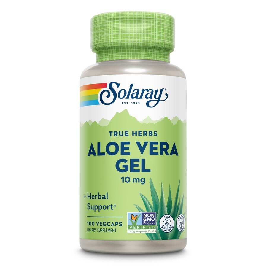 Натуральная добавка Solaray True Herbs Aloe Vera Gel 10 mg, 100 вегакапсул