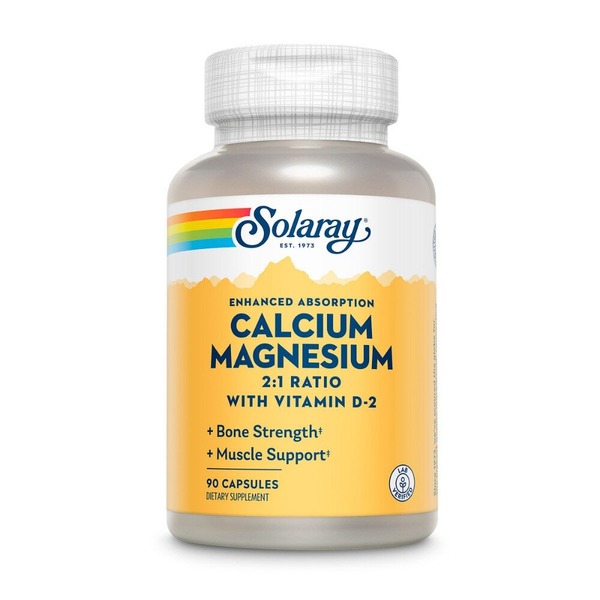 Комплекс мінералів Solaray Calcium & Magnesium Amino Acid, 90 капсул