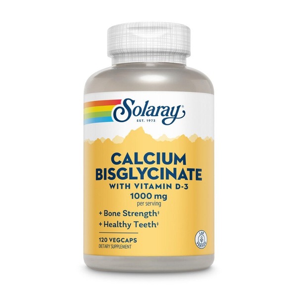 Бісгліцинат кальцію Solaray Calcium Bisglycinate with Vitamin D3, 120 капсул