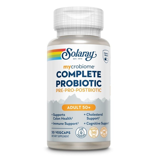 Пробіотичний комплекс Solaray Mycrobiome Complete Probiotic Adult 50+, 30 вегакапсул