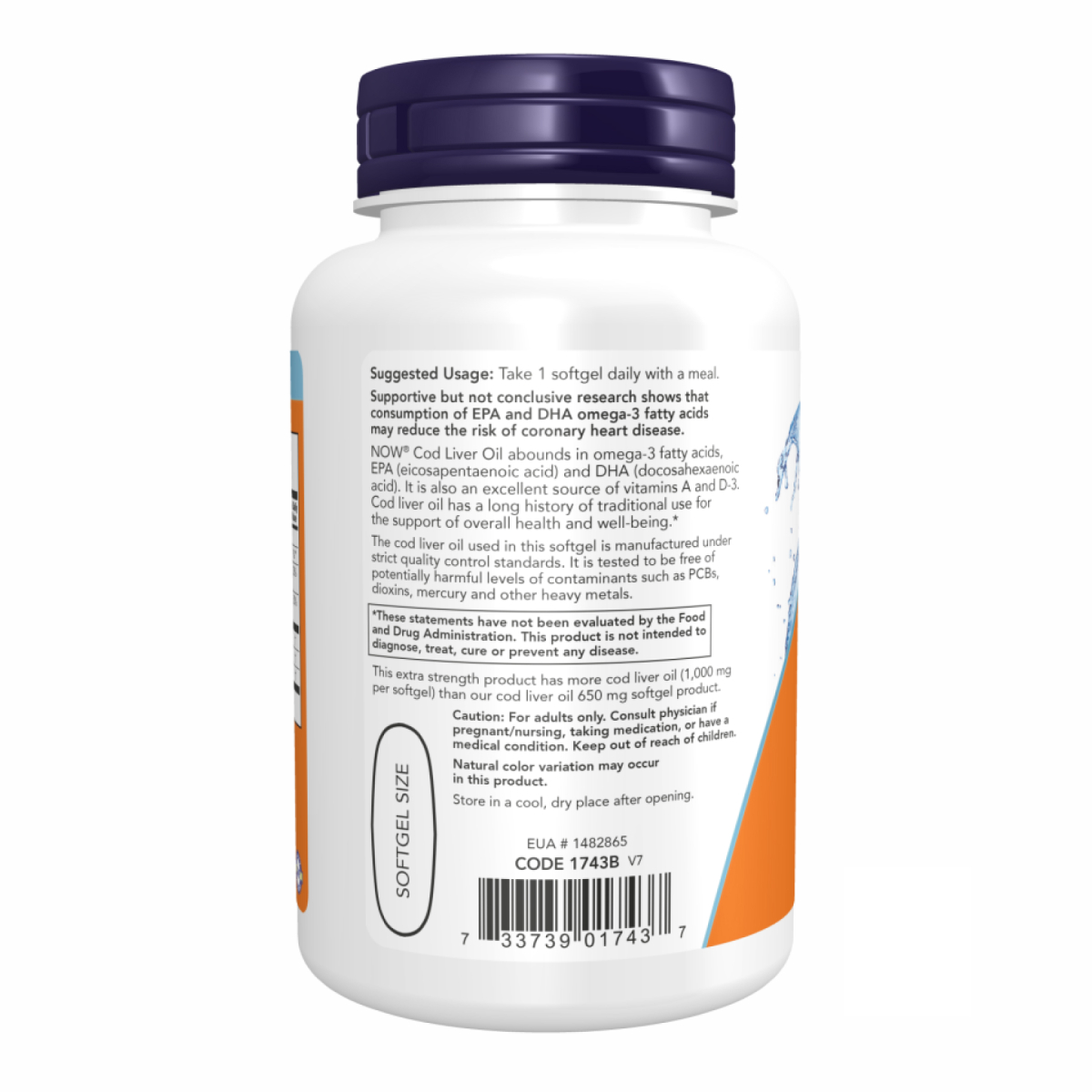 Cod Liver Oil 1000mg - 90 sgels. Фото 3