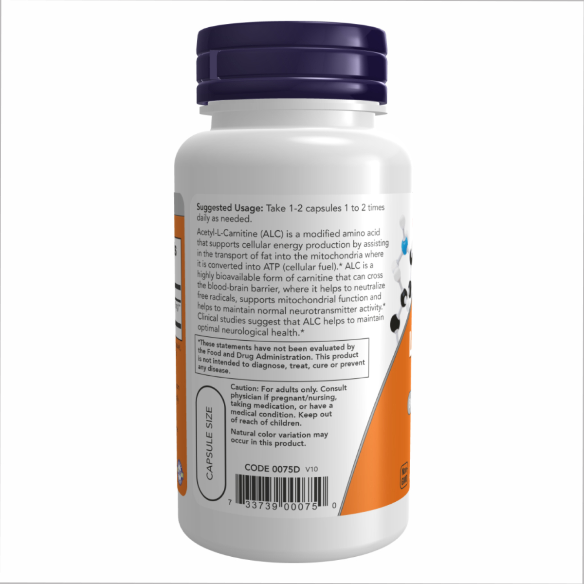 Acetyl L-Carnitine 500mg - 200 vcaps. Фото 3
