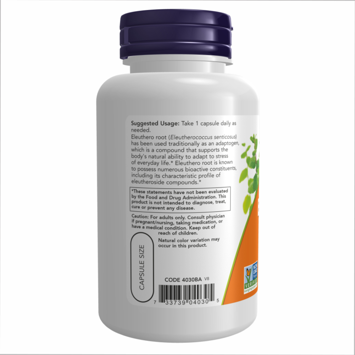 Eleuthero 500mg - 250 vcaps. Фото 3