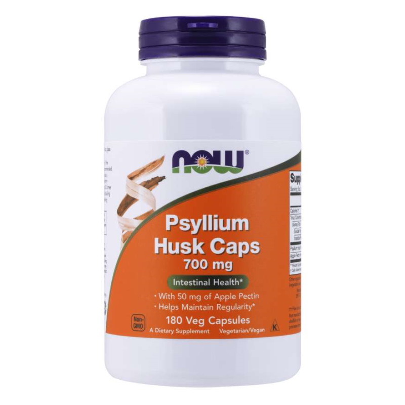 Натуральна добавка NOW Psyllium Husk 700 mg 700 mg, 180 вегакапсул