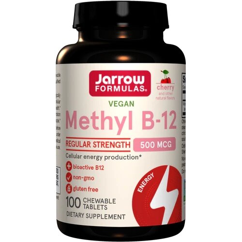 Вітаміни та мінерали Jarrow Formulas Vegan Methyl B-12 500 mcg, 100 жувальних таблеток