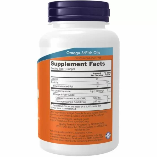Жирні кислоти NOW DHA 500 mg, 90 капсул. Фото 2