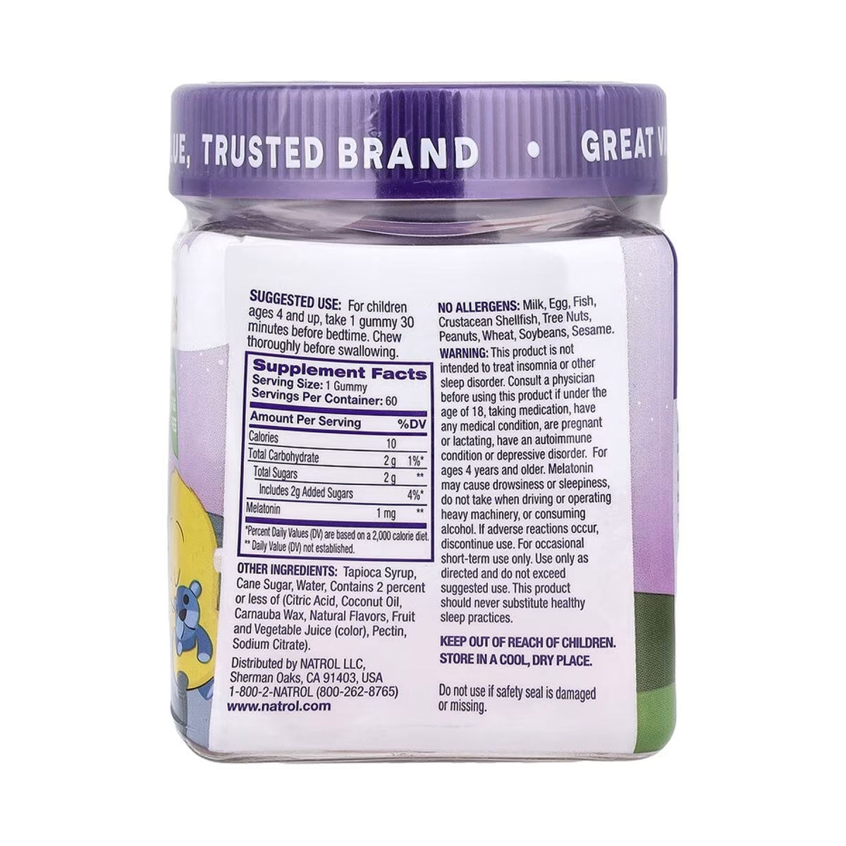 Kids Melatonin 1mg - 60 gummies. Фото 2