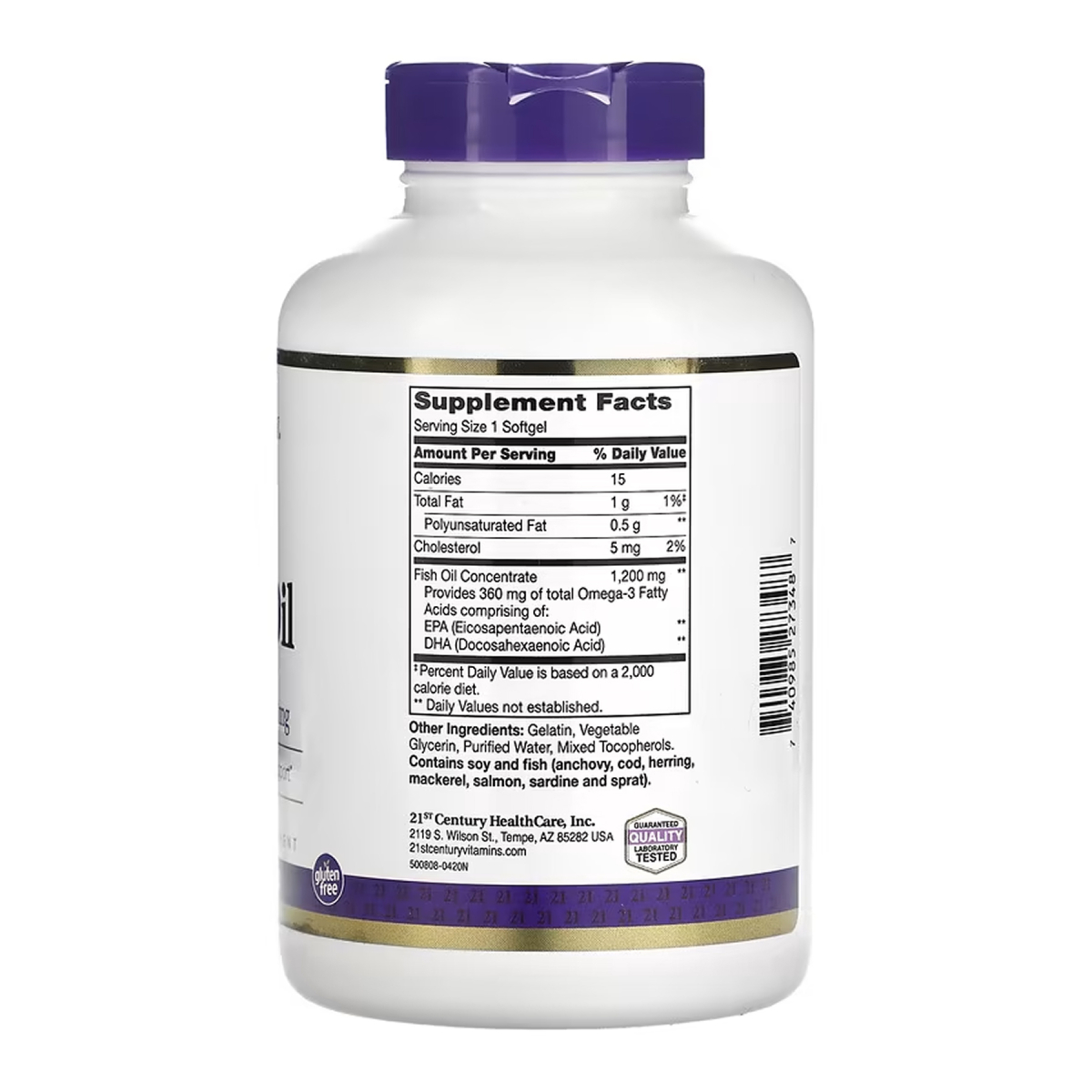 Fish Oil 1200 mg - 140 softgels. Фото 2