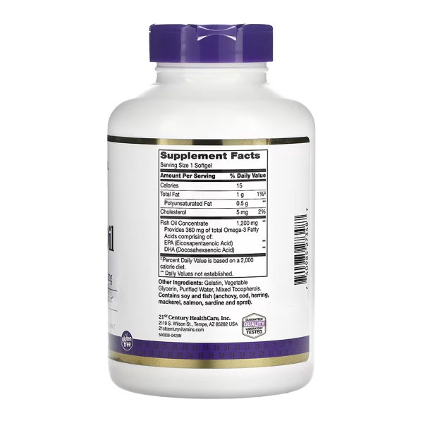 Fish Oil 1200 mg - 140 softgels. Фото 2