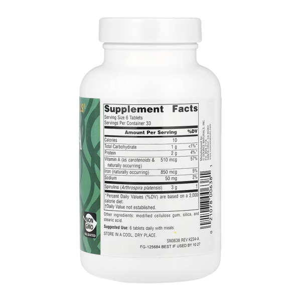 Spirulina 500 mg - 200 tabs. Фото 2