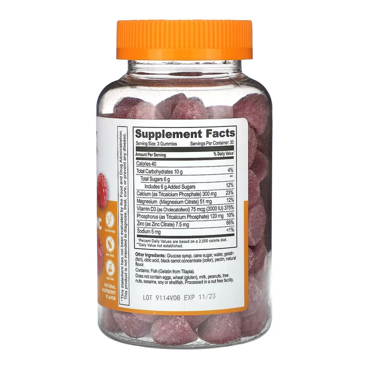 Calcium Magnesium & Zinc + Vitamin D Adult - 90 gummies. Фото 2