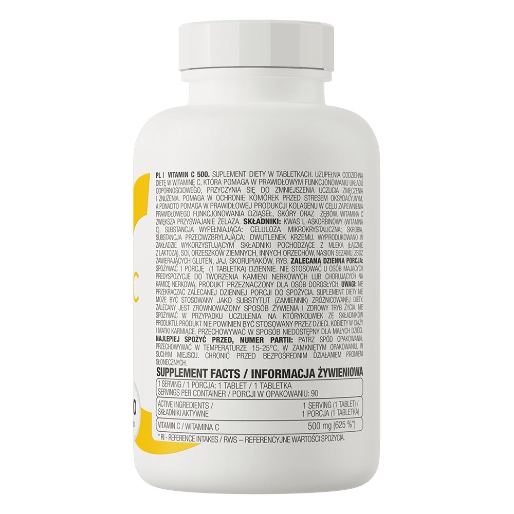 Вітамін C OstroVit Vitamin C 500 mg, 90 таблеток. Фото 2