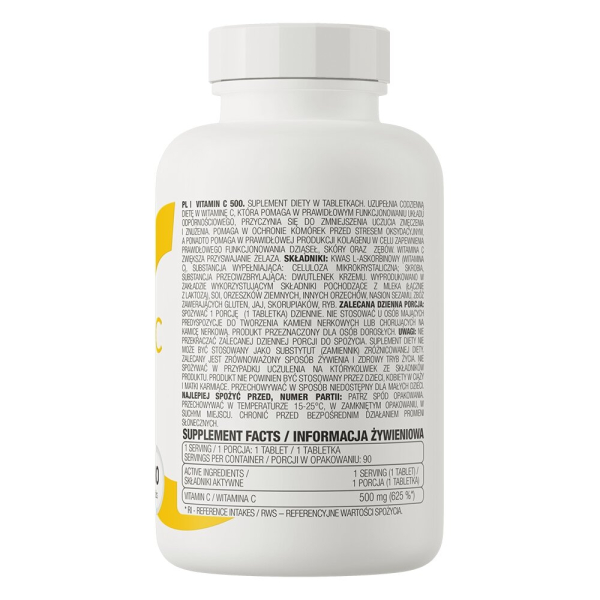 Вітамін C OstroVit Vitamin C 500 mg, 90 таблеток. Фото 2