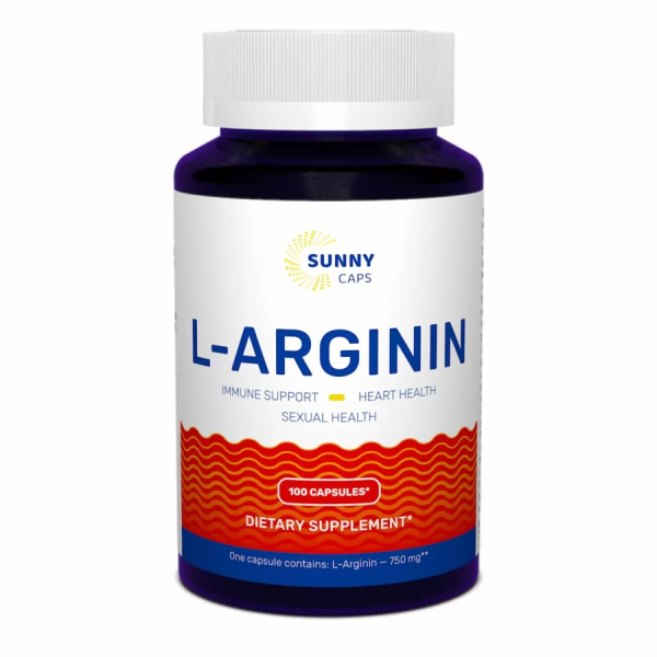 Амінокислота Sunny Caps L-Arginine, 100 капсул