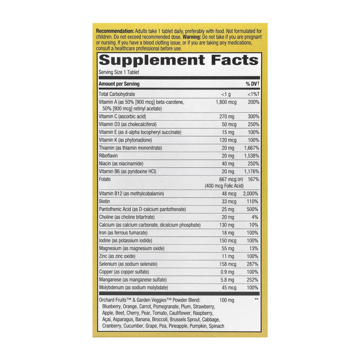 Adult Ultra Potency Multi - 60 tabs. Фото 2