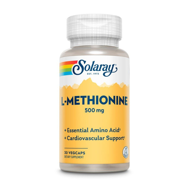 Незамінна амінокислота Solaray L-Methionine 500 mg, 30 вегакапсул