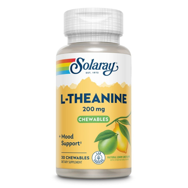 Амінокислота Solaray L-Theanine 200 mg, 30 жувальних таблеток