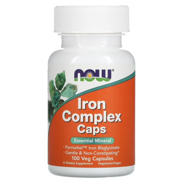 Вітаміни та мінерали NOW Iron Complex, 100 вегакапсул