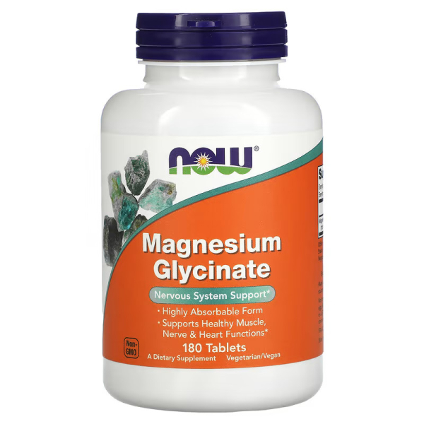 Вітаміни та мінерали NOW Magnesium Glycinate, 180 таблеток