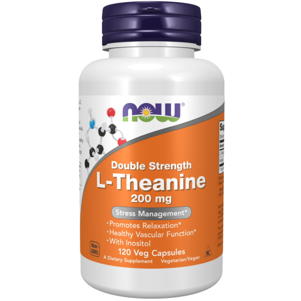 Амінокислота NOW L-Theanine 200 mg, 120 вегакапсул
