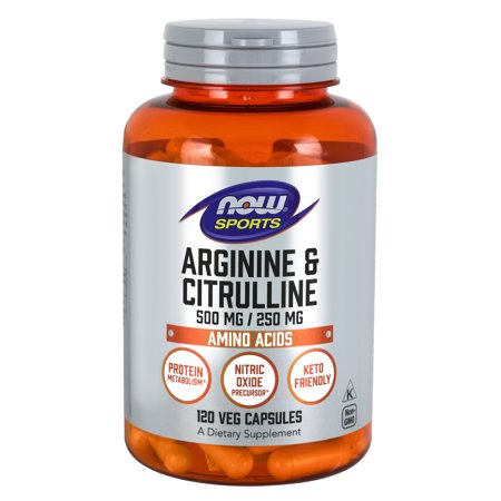 Амінокислота NOW Sports Arginine and Citrulline, 120 вегакапсул