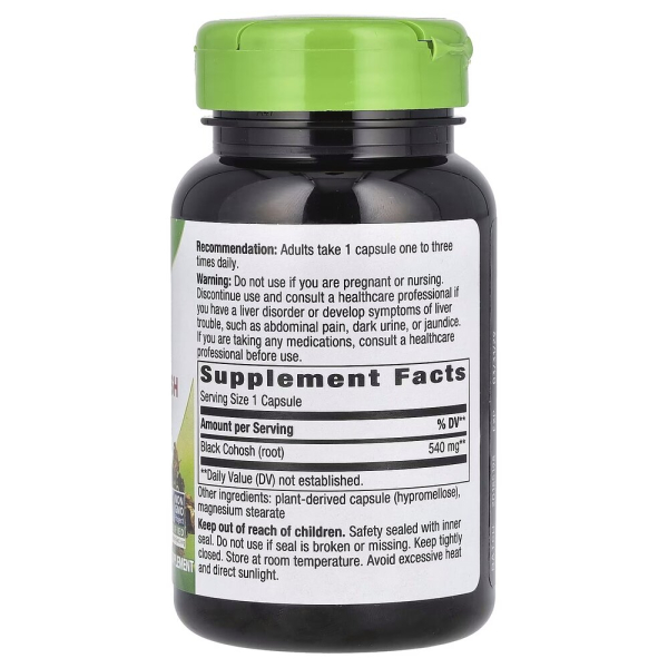 Натуральна добавка Nature's Way Black Cohosh Root 540 mg, 100 вегакапсул. Фото 2