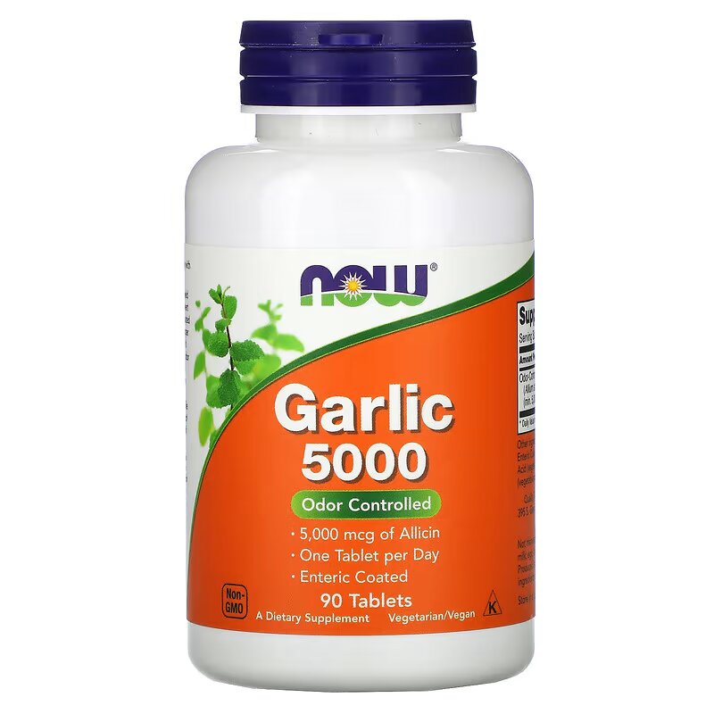 Натуральна добавка NOW Garlic 5000 mcg, 90 таблеток