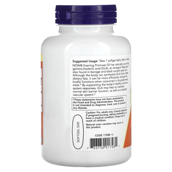 Олія примули вечірньої NOW Evening Primrose Oil 1000 mg, 90 вегакапсул. Фото 3